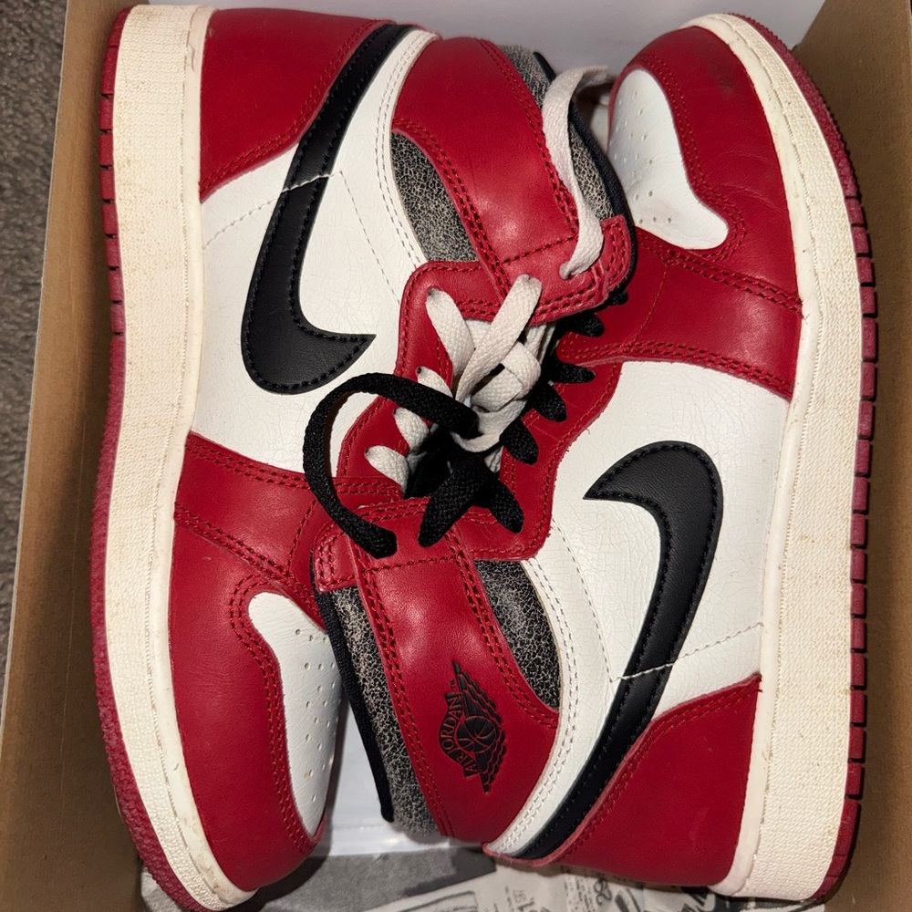 Red and White Jordan 1 retro high OG
